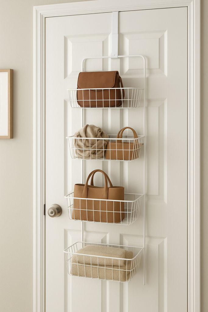 ChatGPT Image Oct 5, 2025, 11_14_28 PM Over-the-door rack used for hanging bags and accessories in a small apartment.