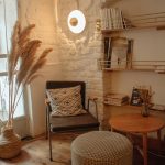 Warm and inviting modern living space with natural decor and a cozy atmosphere.